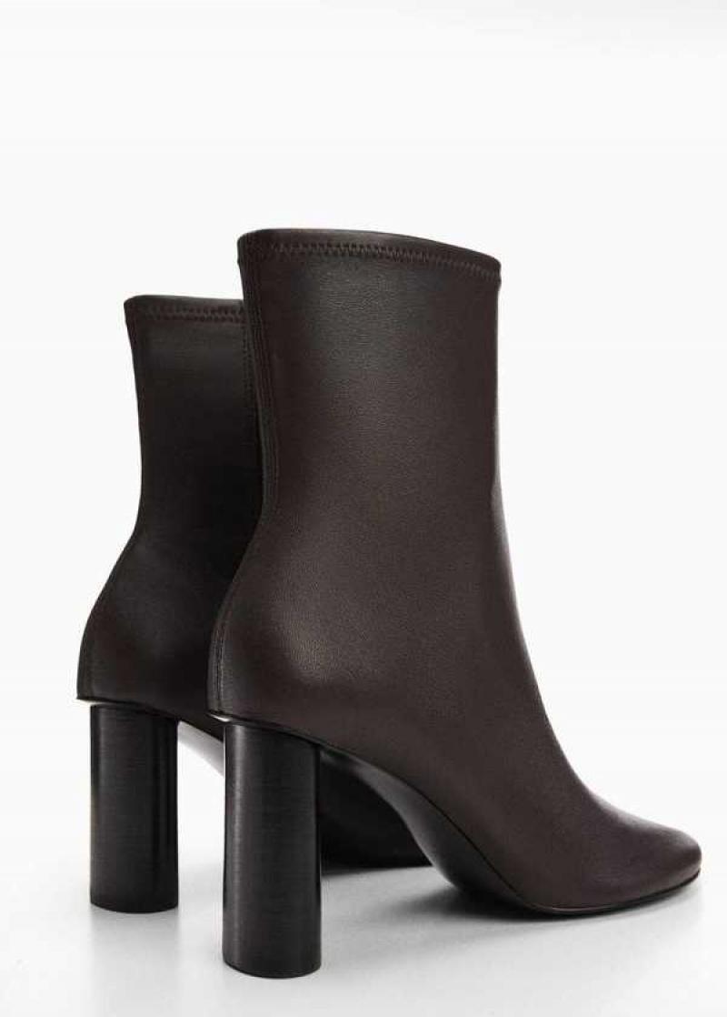 Mango Rounded Špicí Læder Ankle Boots | MNG-23372