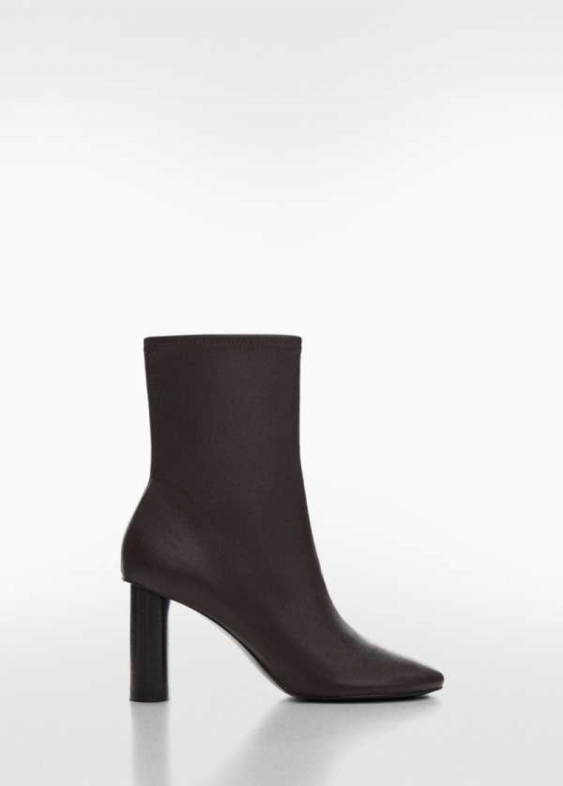 Mango Rounded Špicí Læder Ankle Boots | MNG-23372