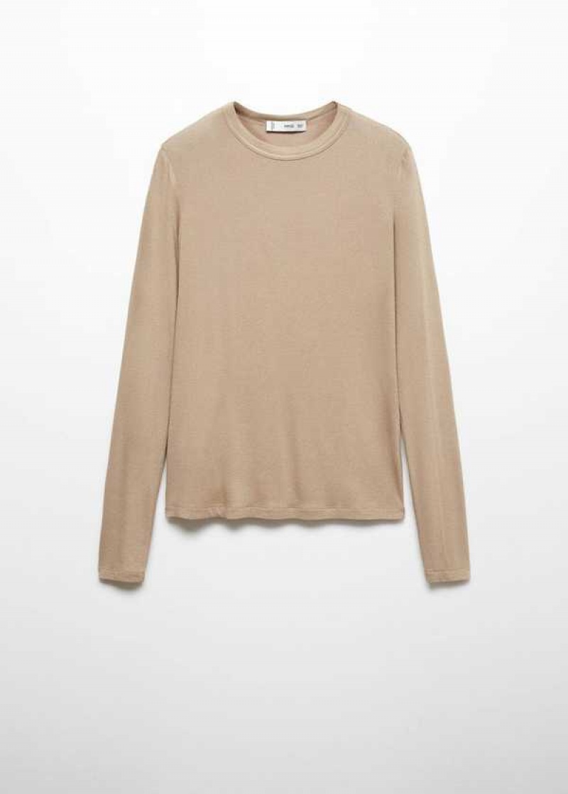 Mango Round-neck Long-sleeved T-shirt | MNG-25118