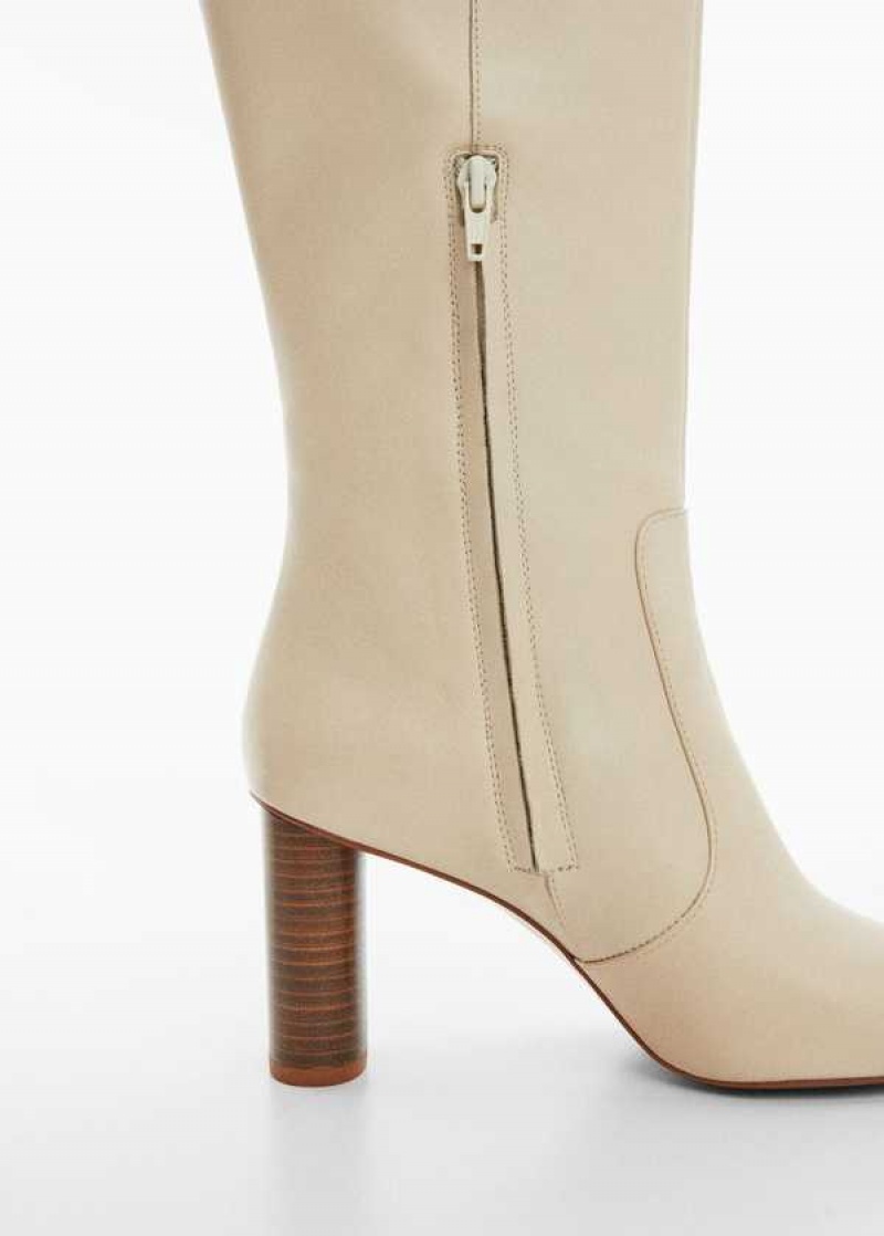 Mango Round-toe Læder Boots | MNG-23368