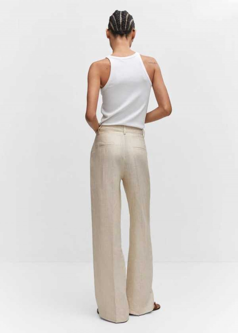 Mango Rovný Linen-blend Pants | MNG-24429