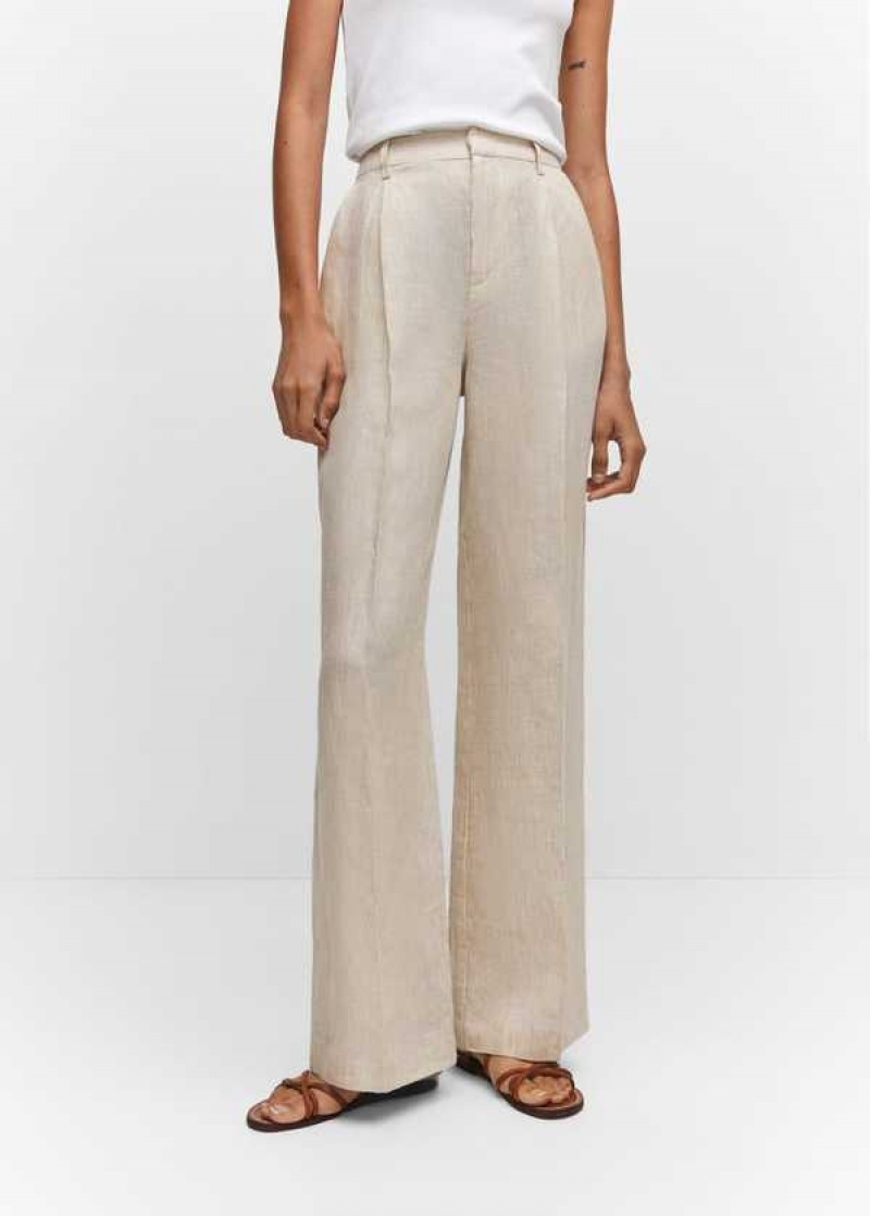 Mango Rovný Linen-blend Pants | MNG-24429