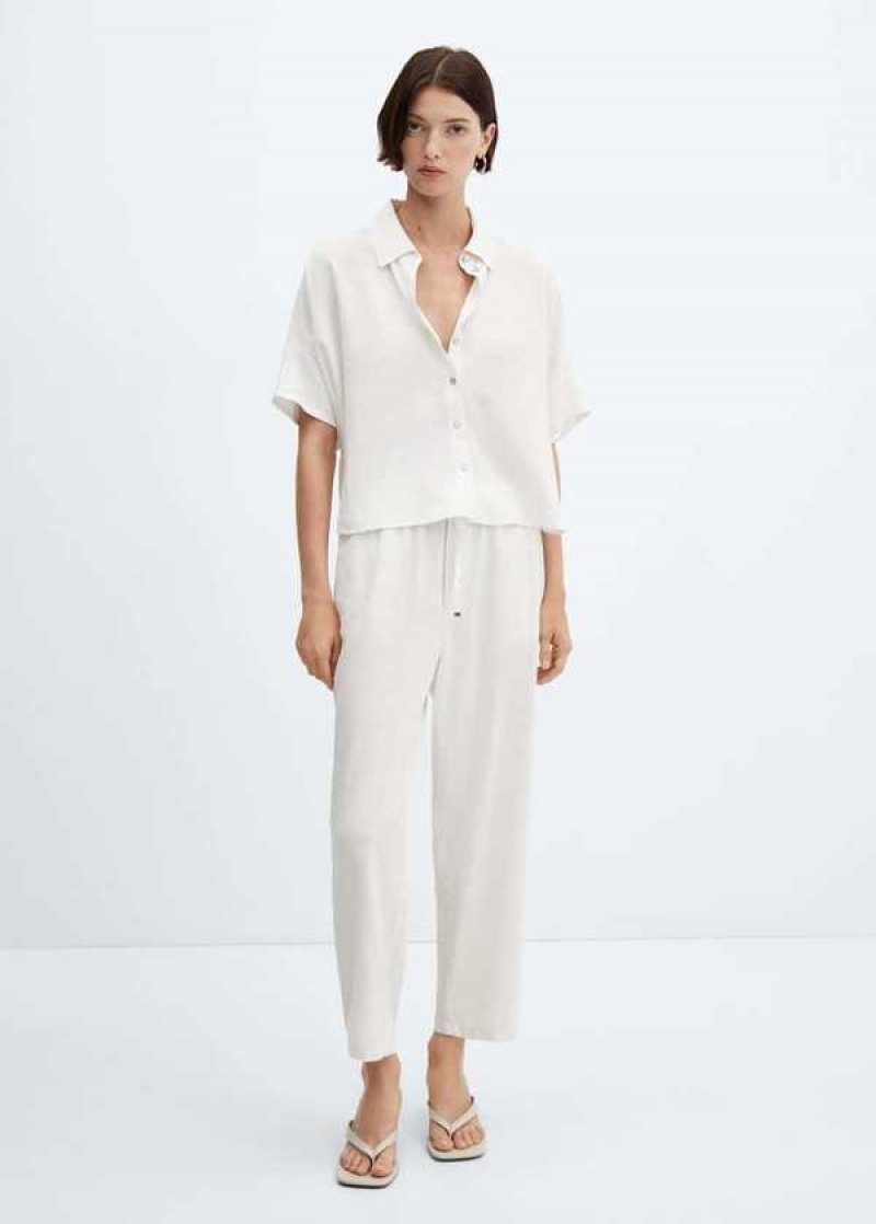 Mango Rovný Linen-blend Pants | MNG-24576