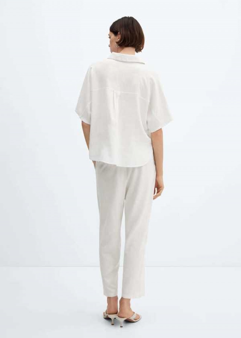 Mango Rovný Linen-blend Pants | MNG-24576