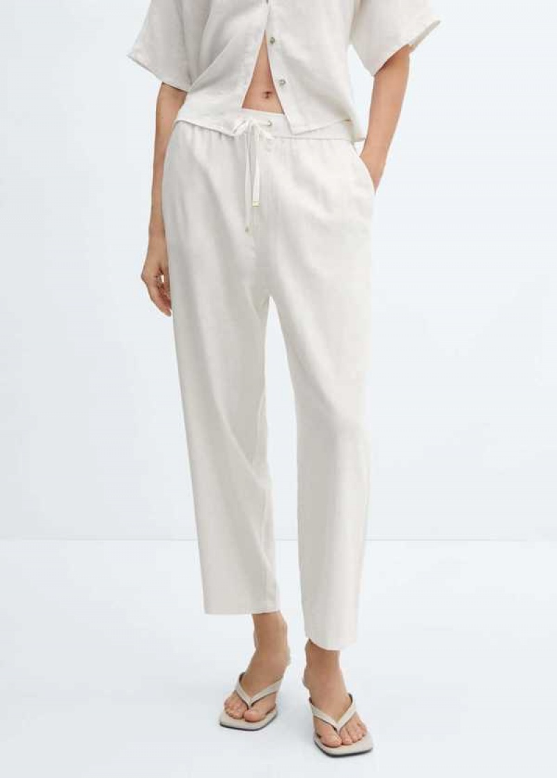 Mango Rovný Linen-blend Pants | MNG-24576