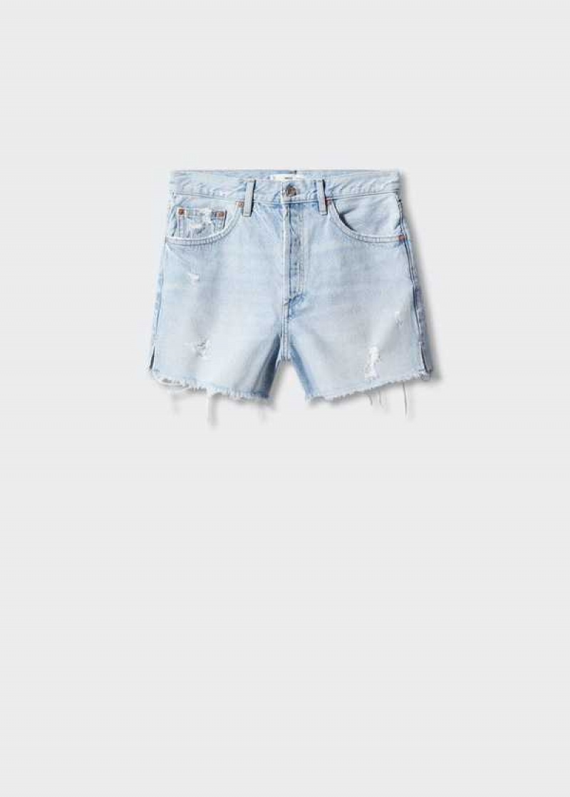 Mango Rovný Shorts With Frayed Hem | MNG-23887