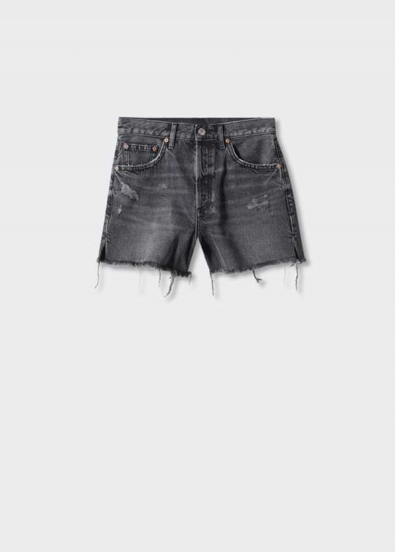 Mango Rovný Shorts With Frayed Hem | MNG-23883