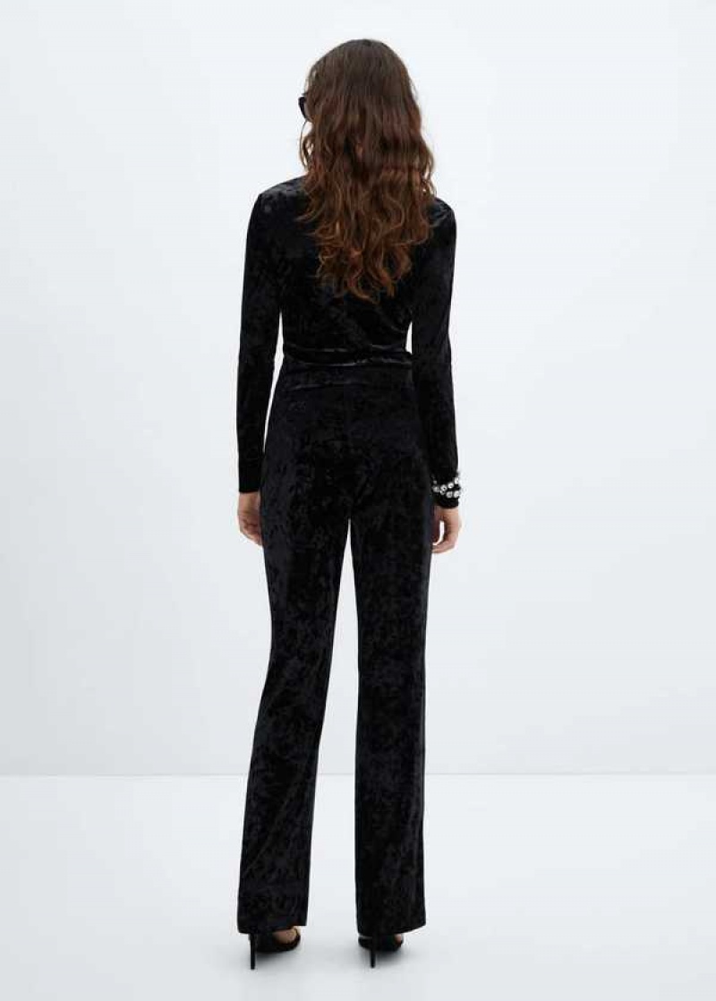 Mango Rovný Velvet Pants | MNG-24318