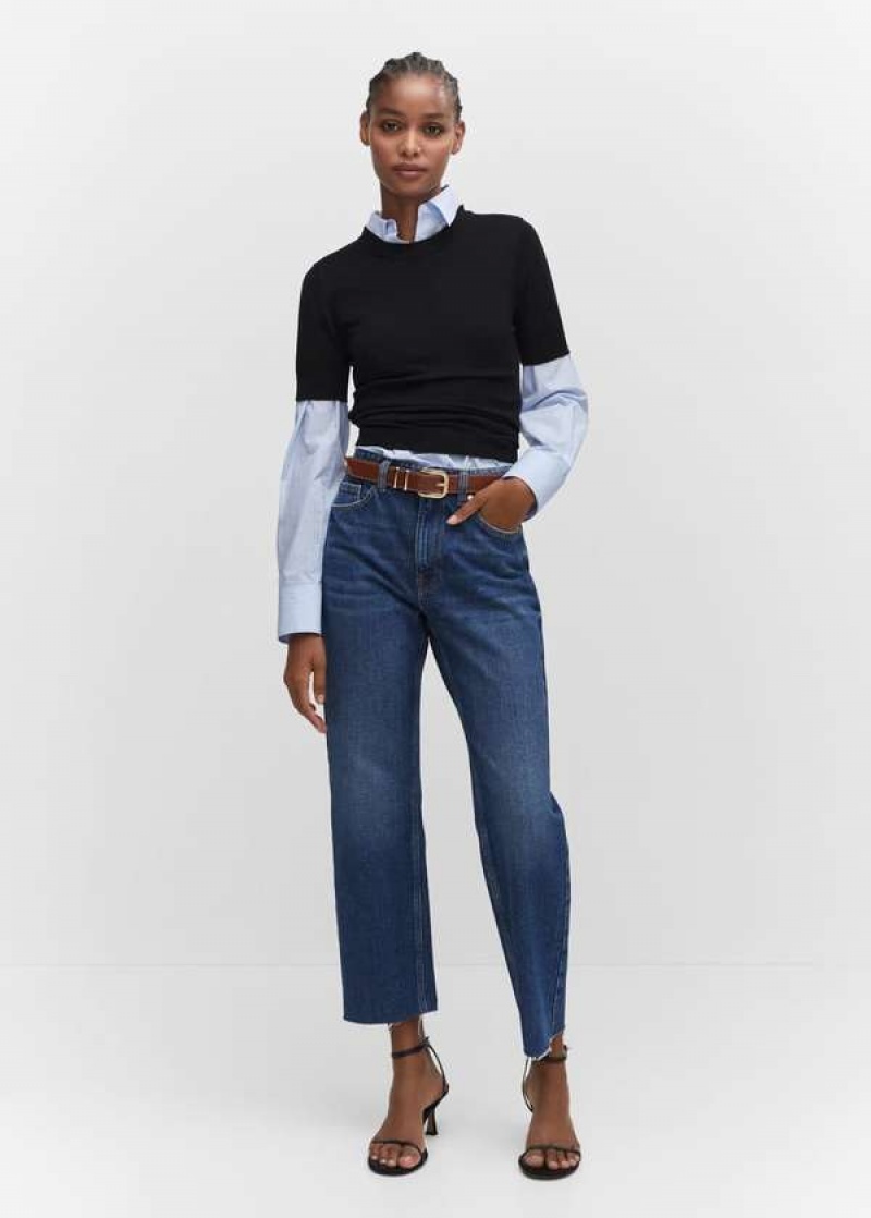 Mango Rovný-fit Cropped Jeans | MNG-23836