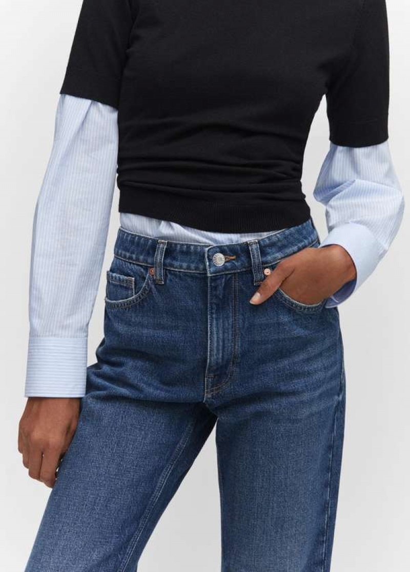 Mango Rovný-fit Cropped Jeans | MNG-23836