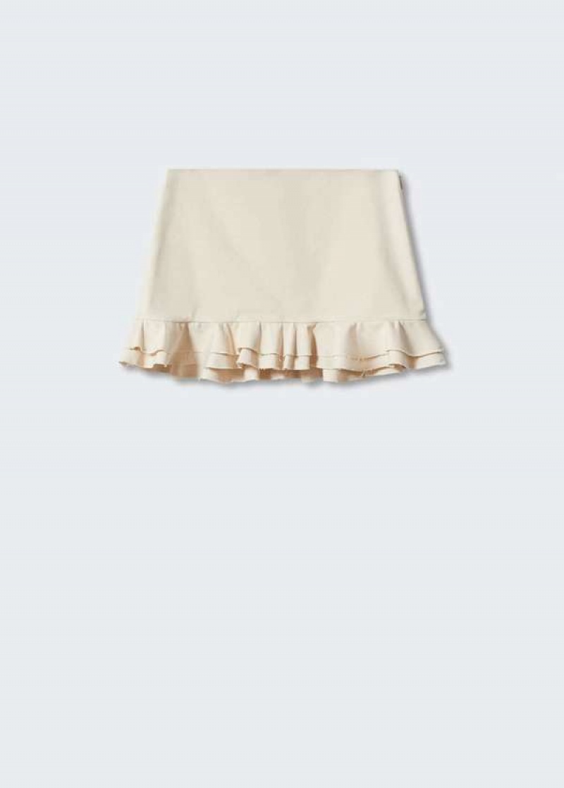 Mango Ruffled Bavlněné Mini-skirt | MNG-24143