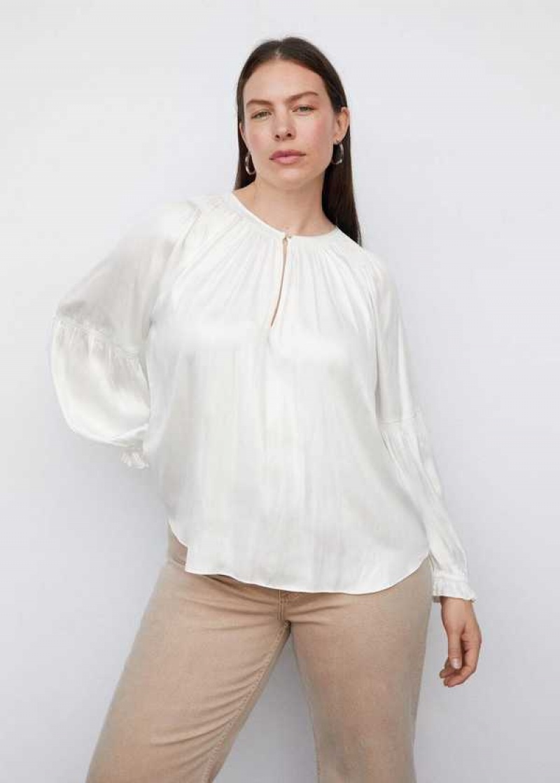 Mango Ruffled Krajkové Top | MNG-25424