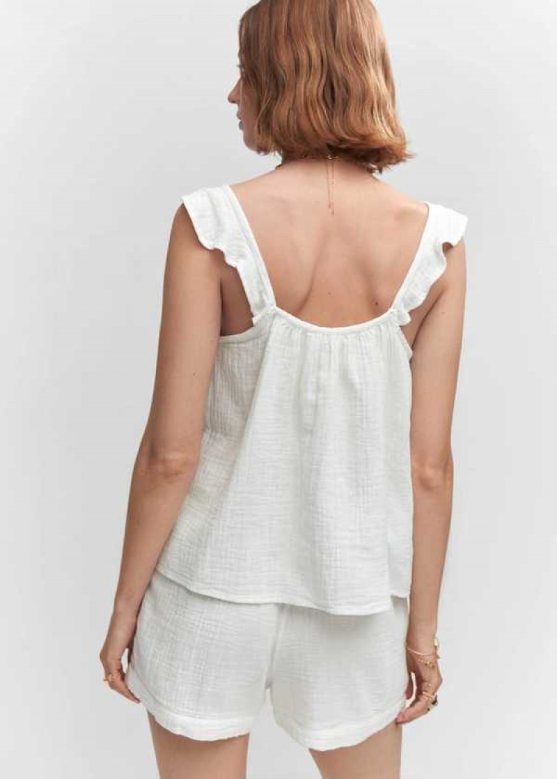 Mango Ruffled Páskové Top | MNG-24770