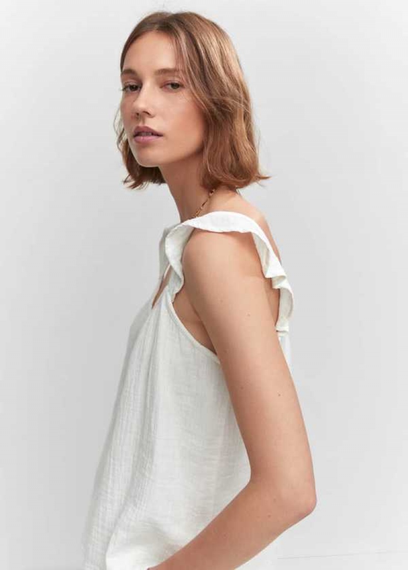 Mango Ruffled Páskové Top | MNG-24770