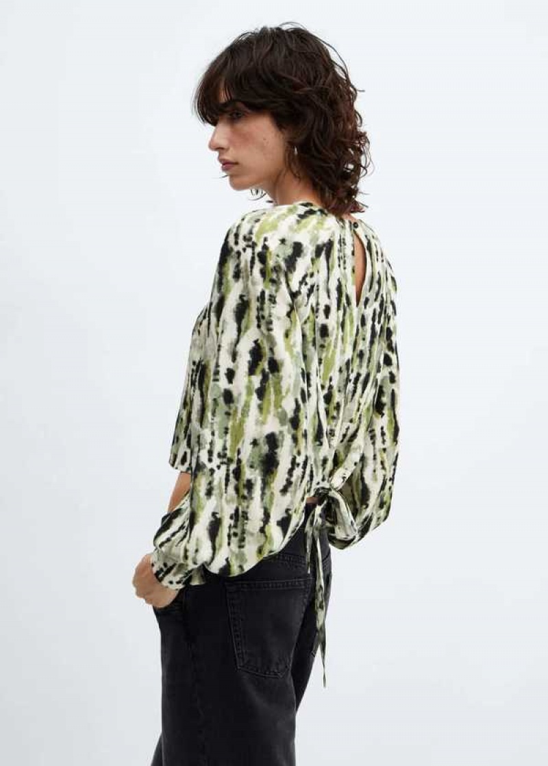 Mango Ruffles Printed Blouse | MNG-25518