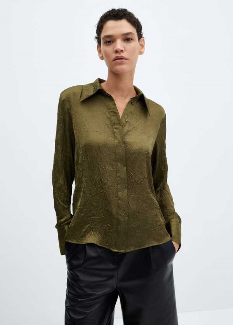 Mango Satin Finish Flowy Shirt | MNG-25370