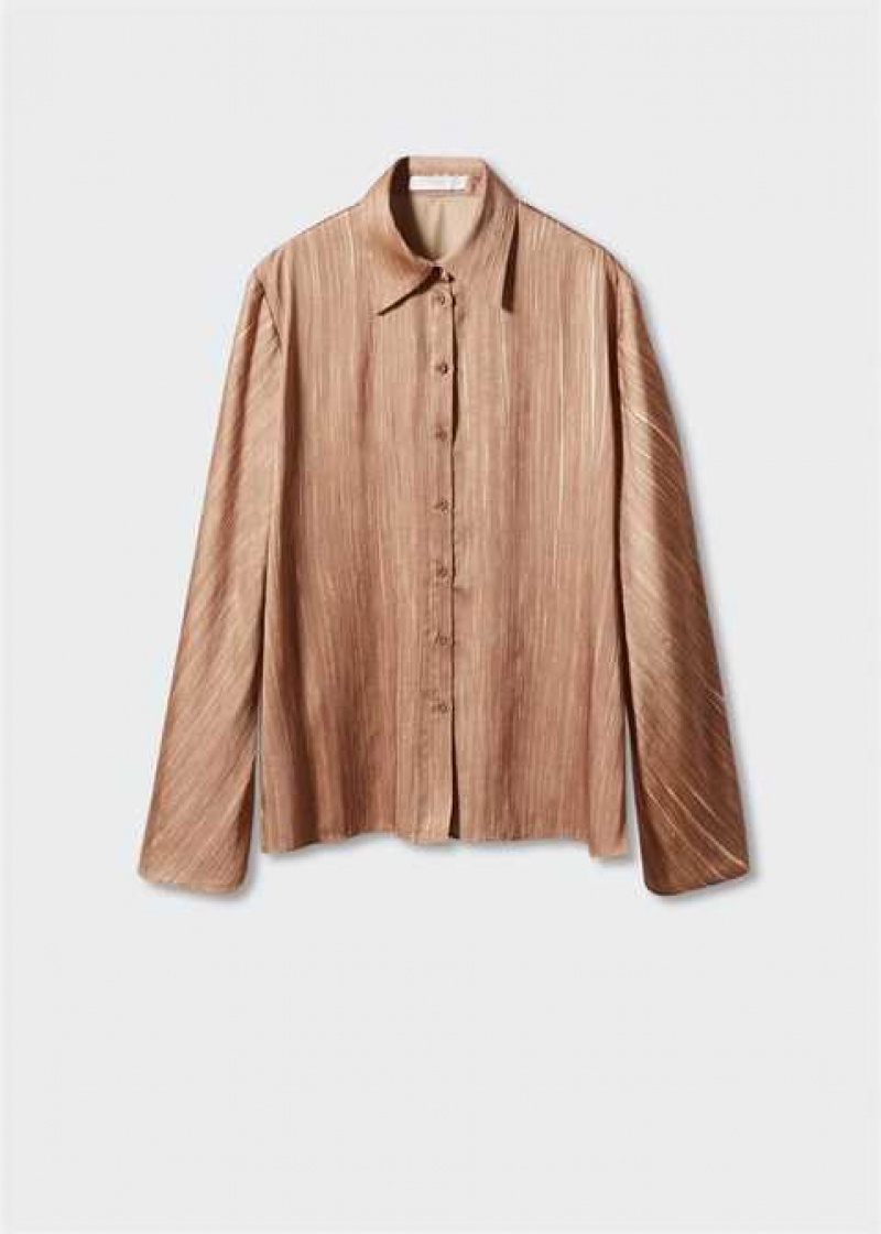 Mango Satin Plisovaný Shirt | MNG-25326