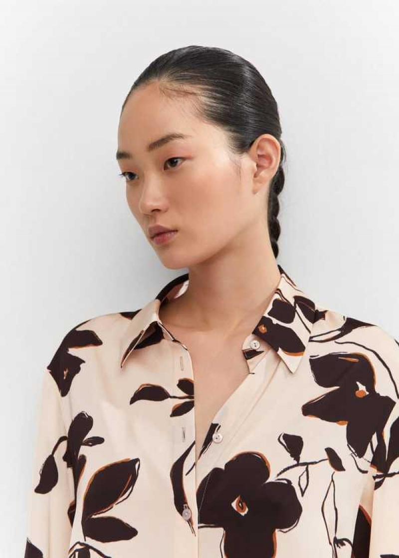 Mango Satin Print Shirt | MNG-25227