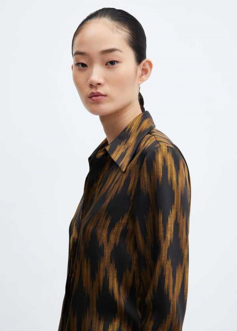 Mango Satin Print Shirt | MNG-25254