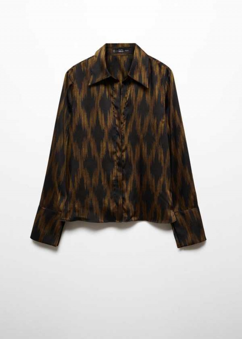 Mango Satin Print Shirt | MNG-25254