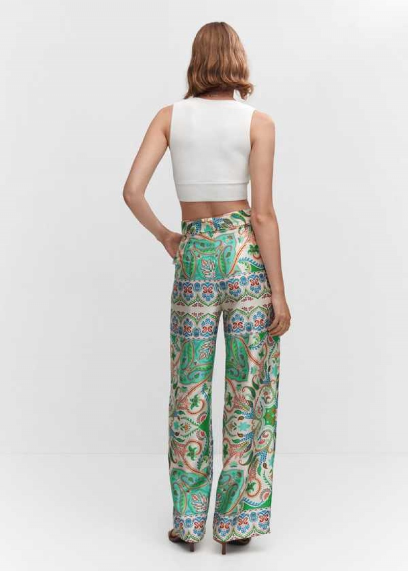 Mango Satin Printed Pants | MNG-24312