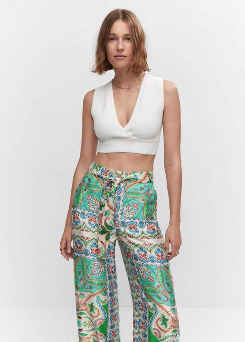 Mango Satin Printed Pants | MNG-24312