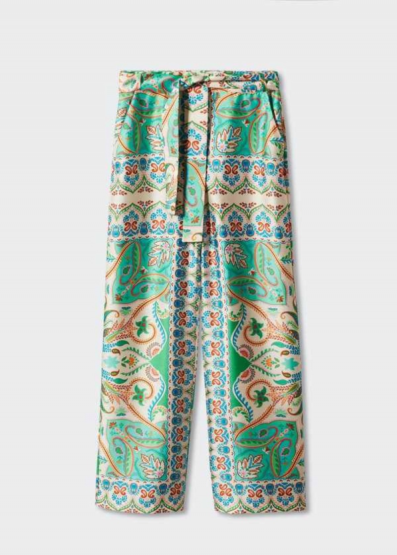 Mango Satin Printed Pants | MNG-24312