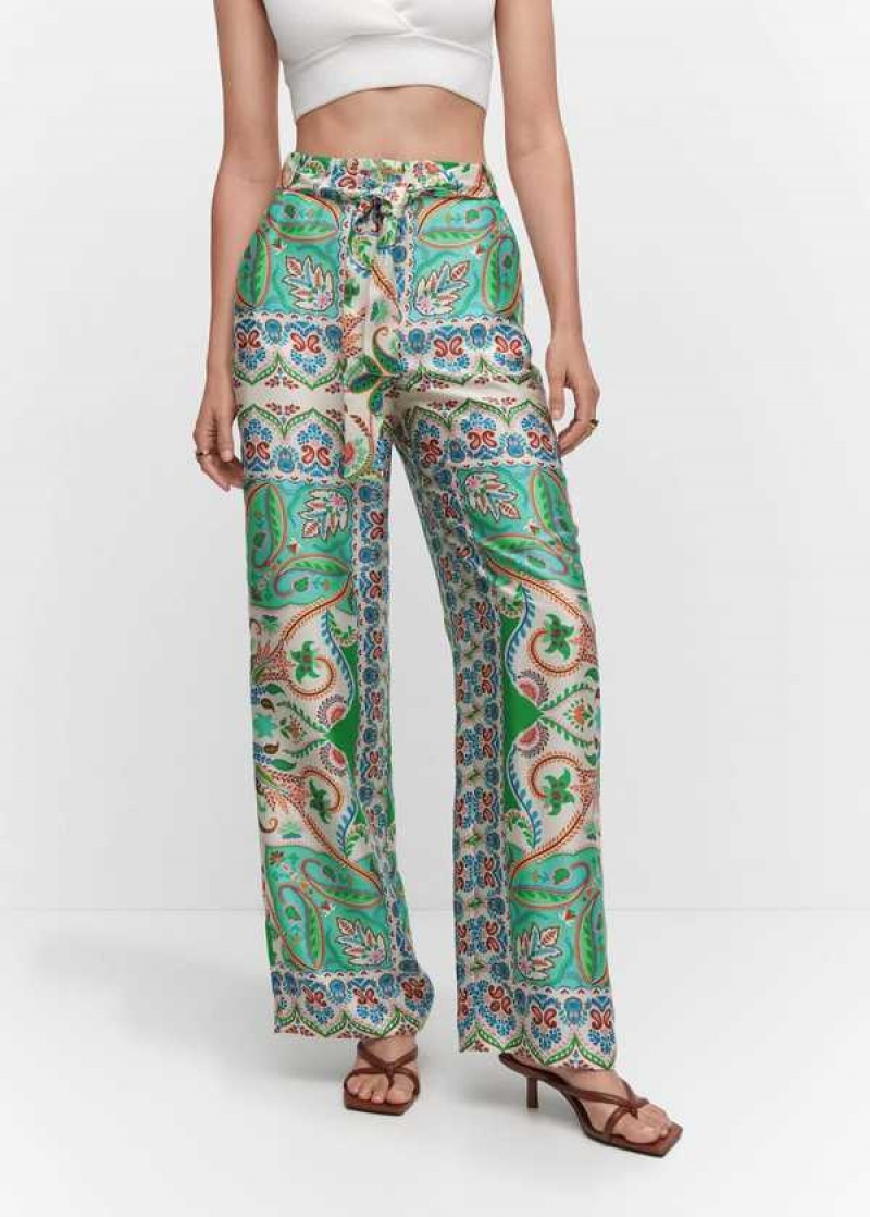 Mango Satin Printed Pants | MNG-24312