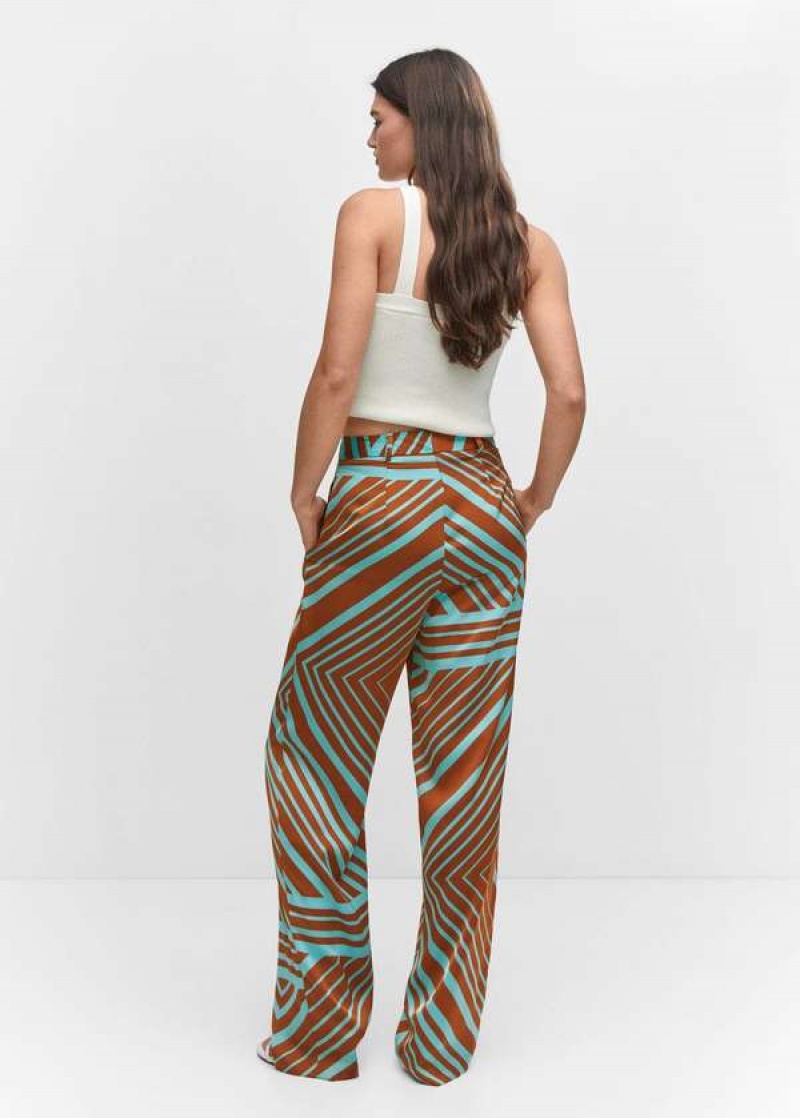 Mango Satin Printed Pants | MNG-24395