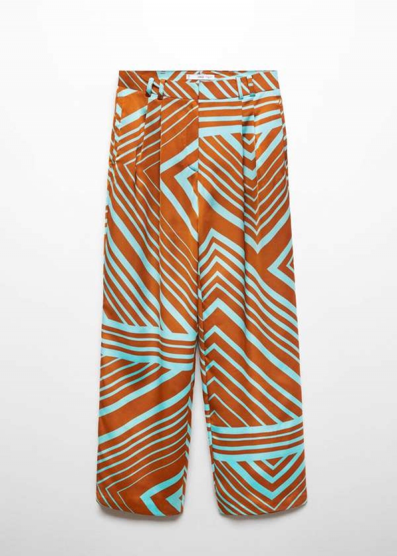 Mango Satin Printed Pants | MNG-24395