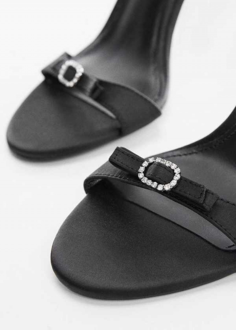 Mango Satin Sandal With Rhinestone Přezkou | MNG-23515