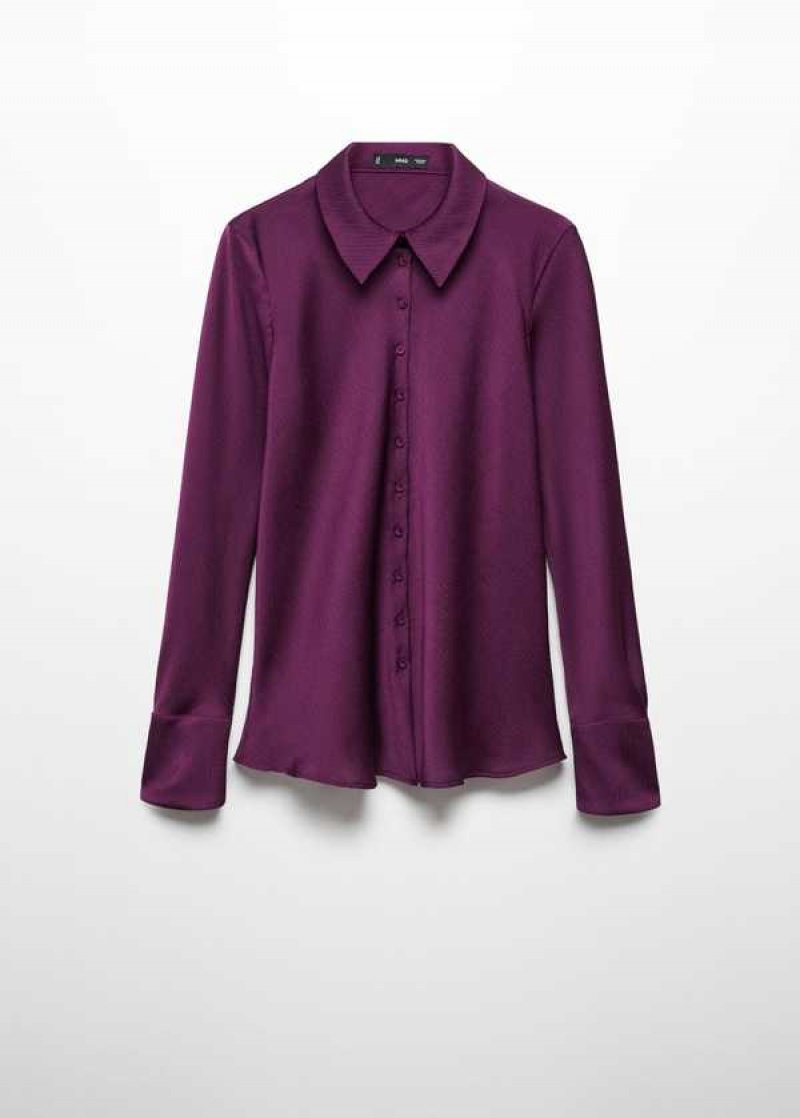 Mango Satin Textured Shirt | MNG-25279