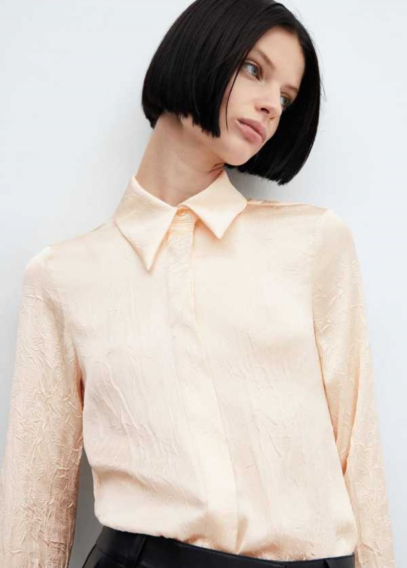 Mango Satin Textured Shirt | MNG-25389