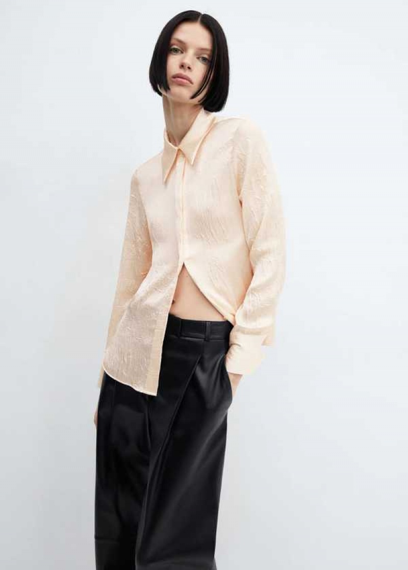 Mango Satin Textured Shirt | MNG-25389