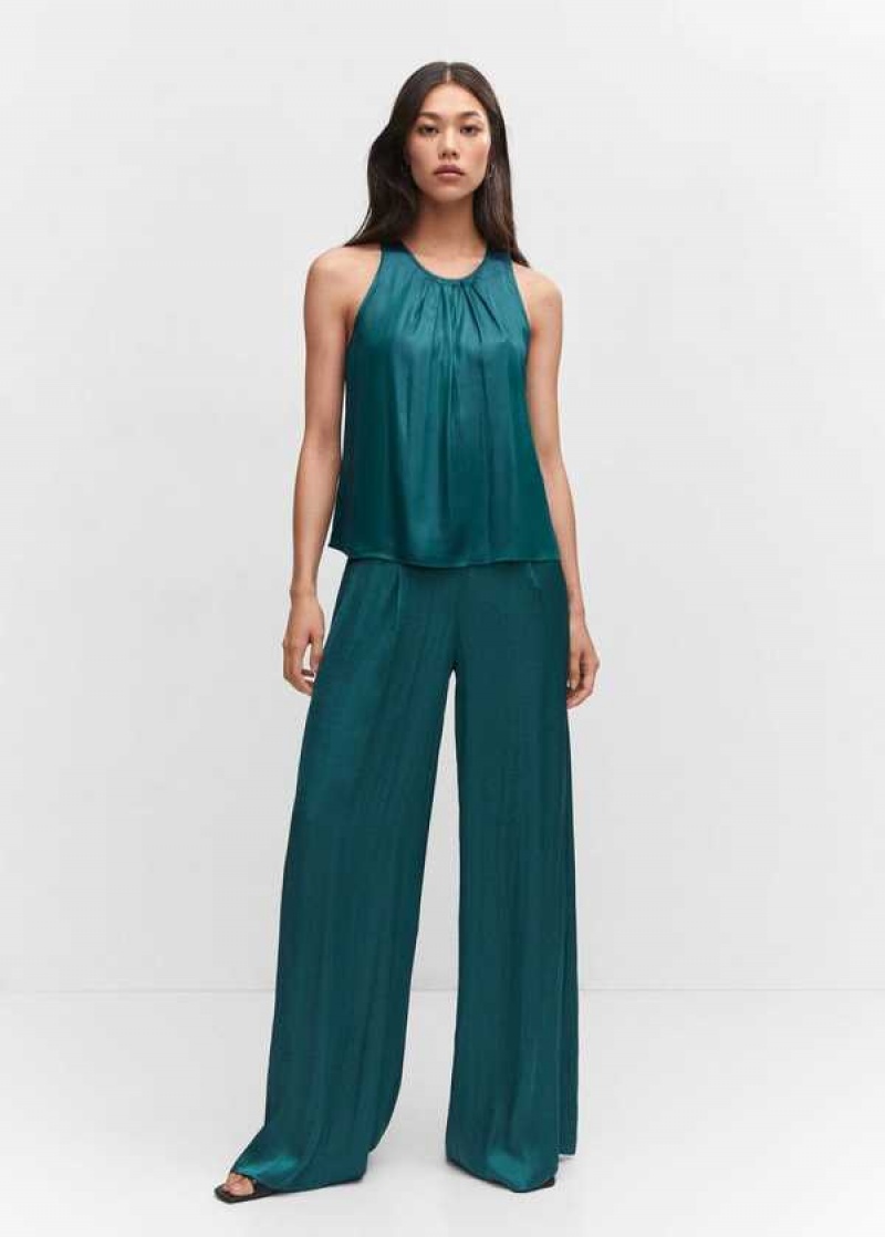 Mango Satin Wideleg Trousers | MNG-24388