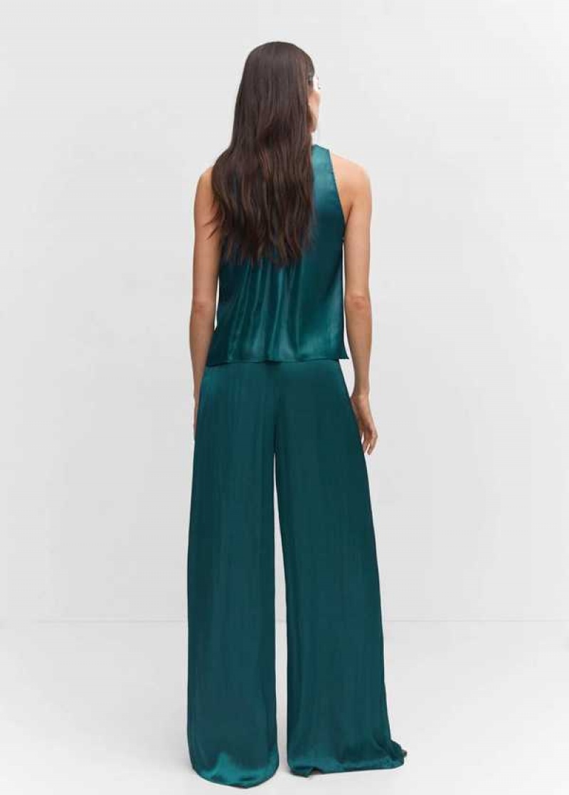 Mango Satin Wideleg Trousers | MNG-24388