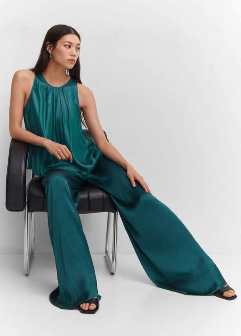 Mango Satin Wideleg Trousers | MNG-24388