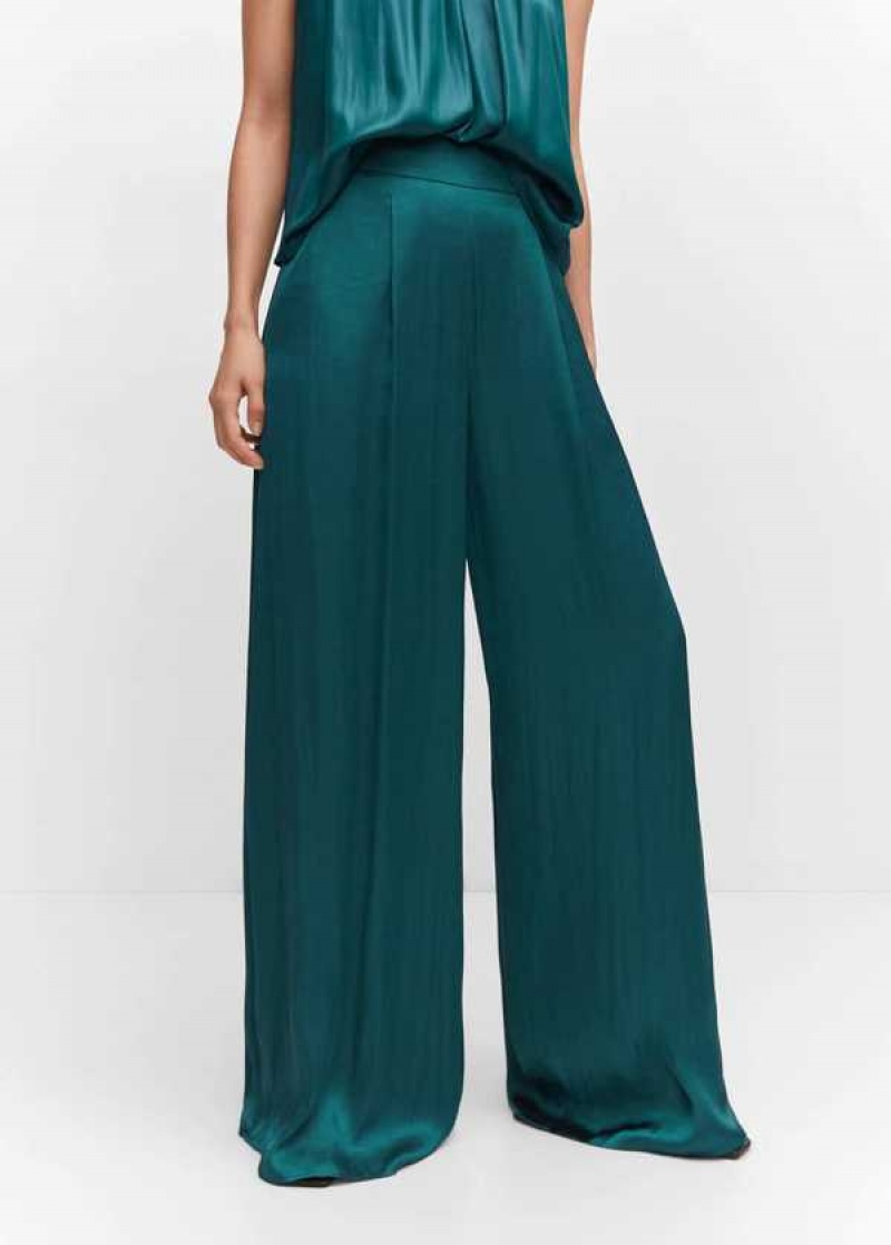 Mango Satin Wideleg Trousers | MNG-24388