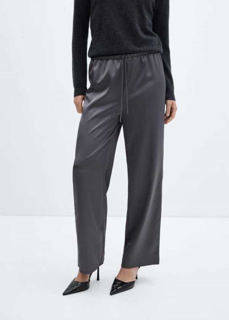 Mango Satin-finish Elastic Pasem Pants | MNG-24302