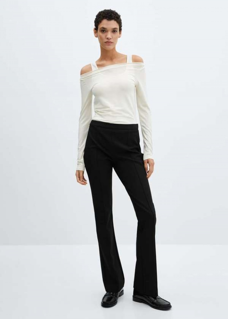 Mango Seam-detail Rovný-fit Trousers | MNG-24541