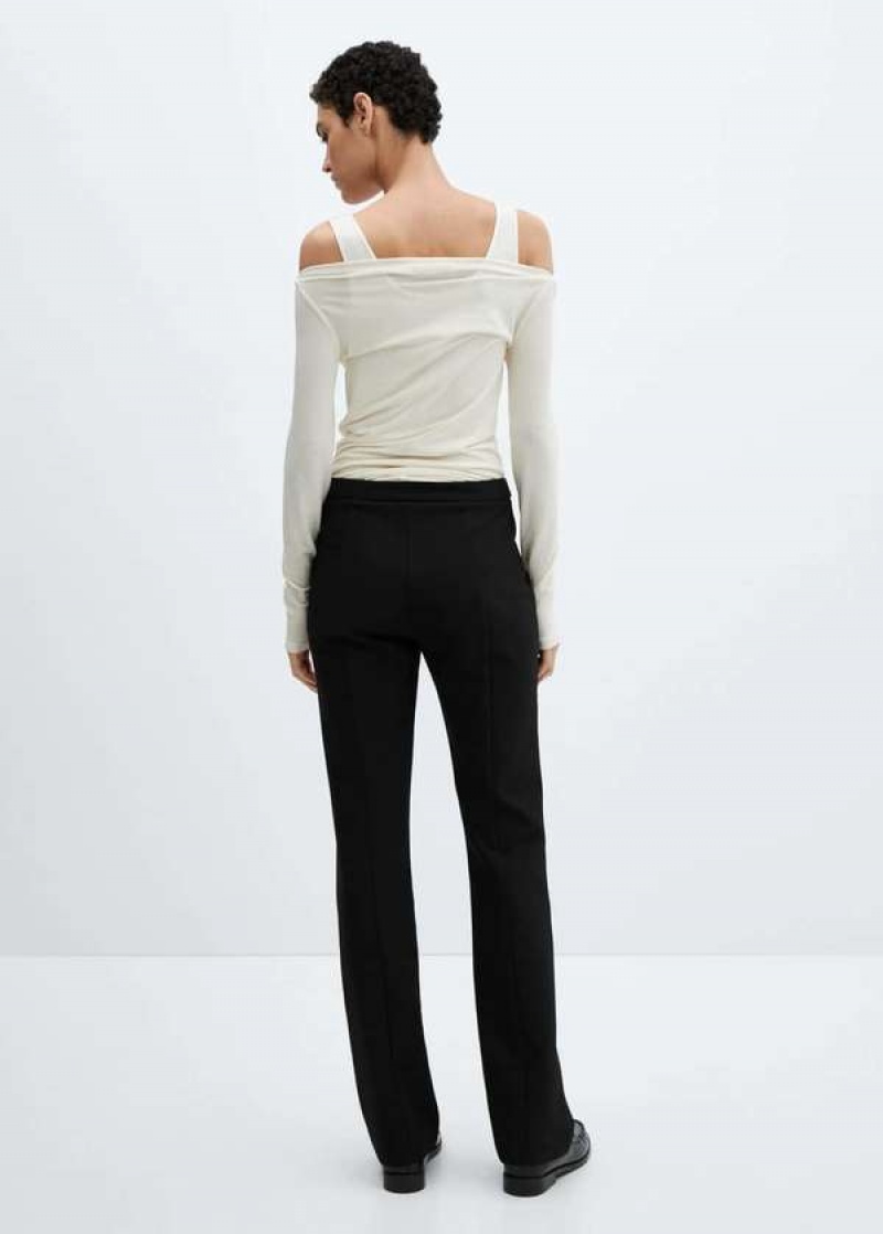 Mango Seam-detail Rovný-fit Trousers | MNG-24541