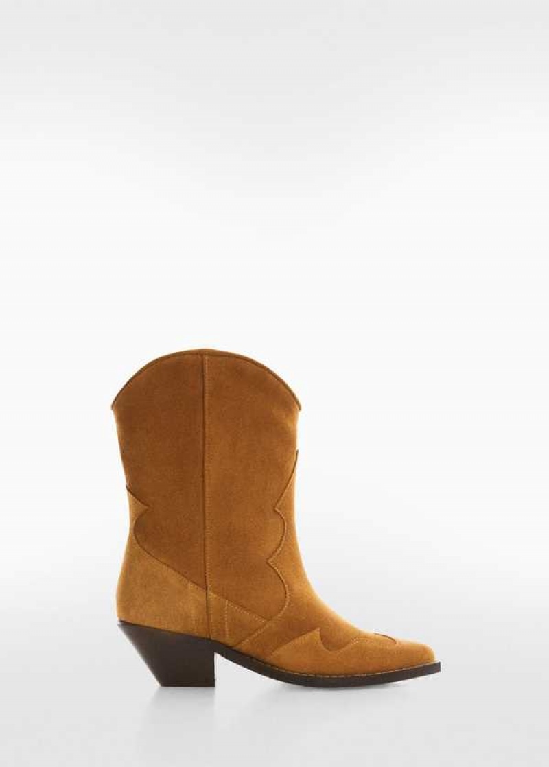 Mango Semišové Cowboy Ankle Boots | MNG-23526