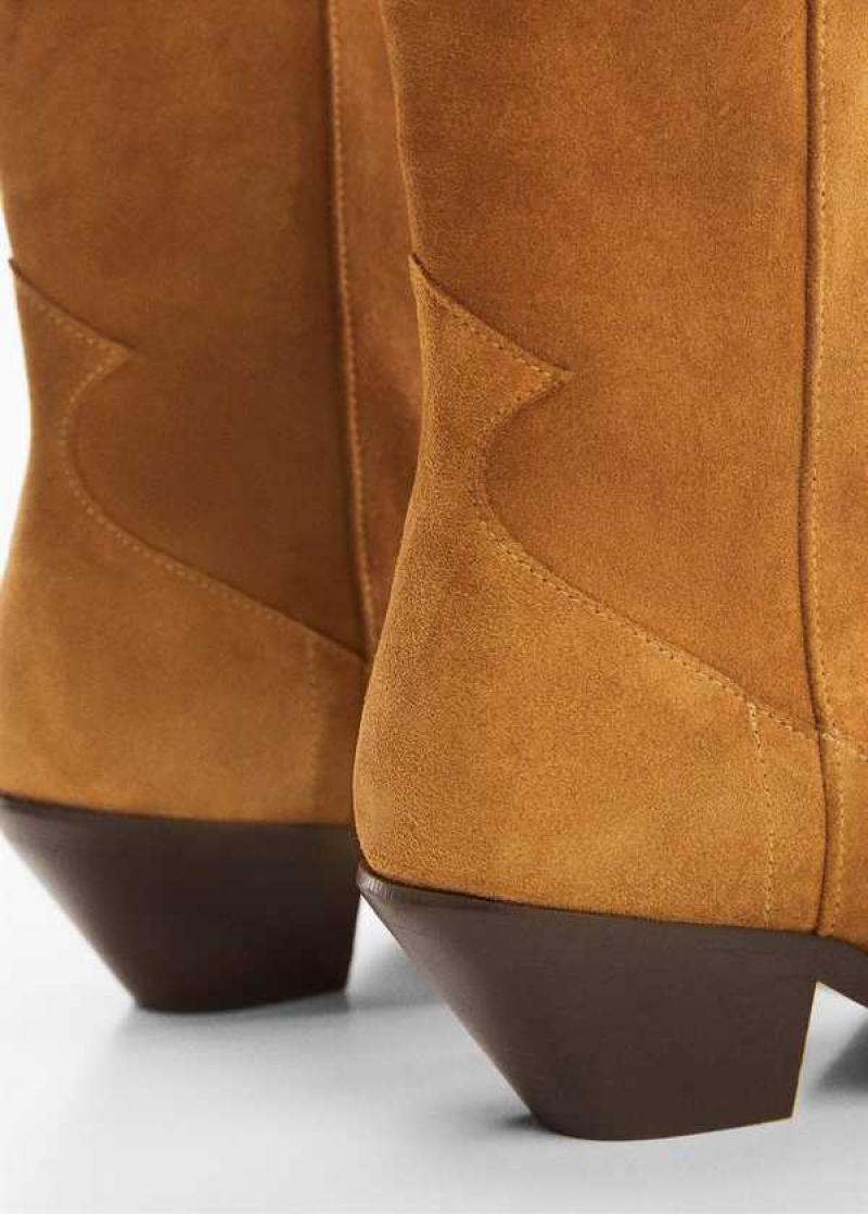 Mango Semišové Cowboy Ankle Boots | MNG-23526