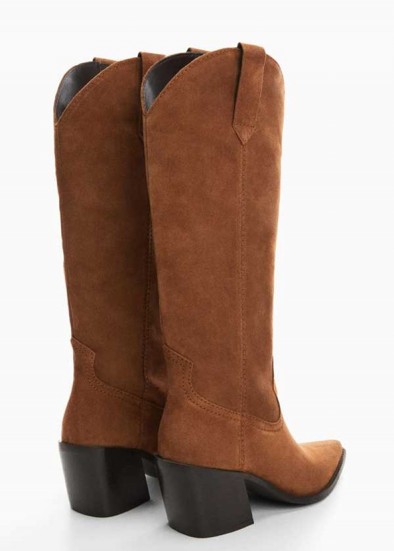 Mango Semišové Cowboy Boots | MNG-23509