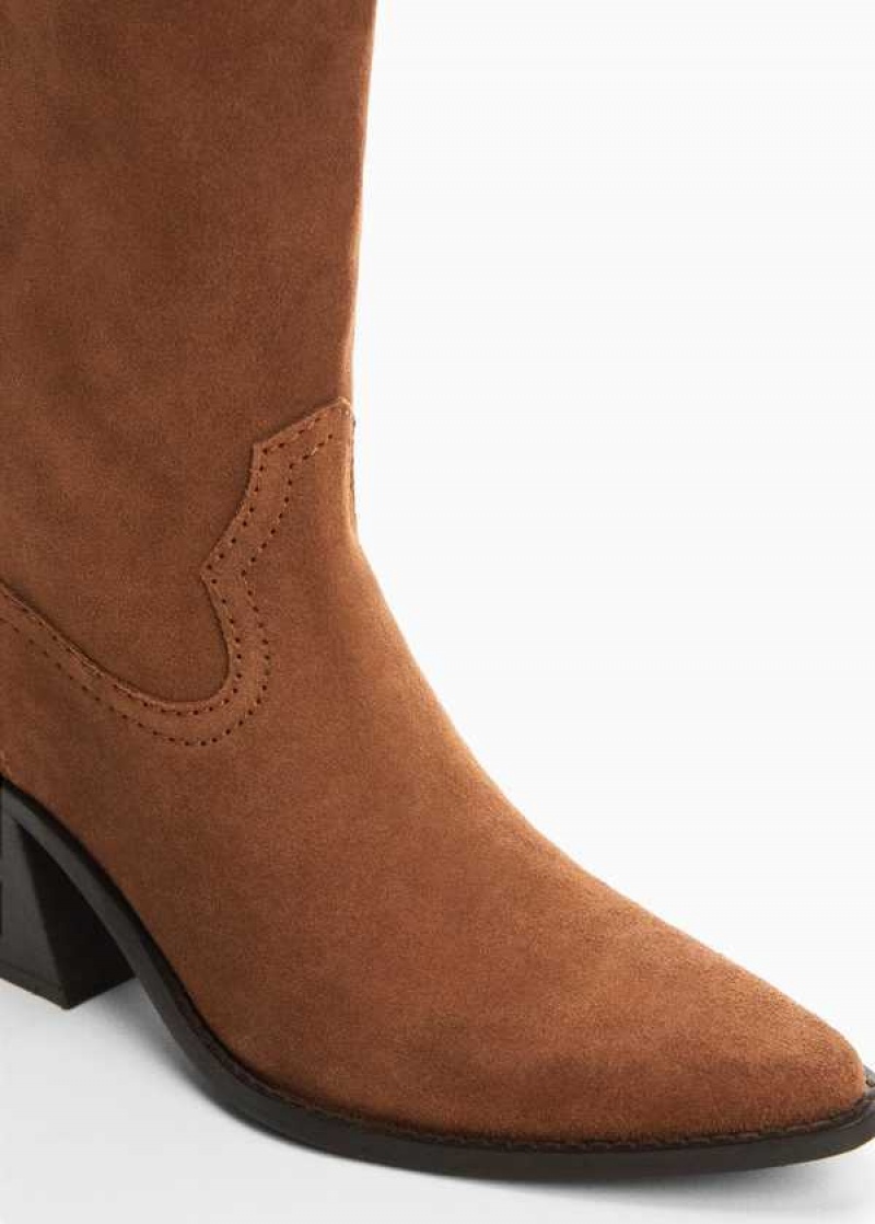 Mango Semišové Cowboy Boots | MNG-23509