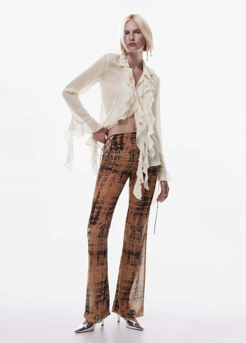 Mango Semi-transparent Printed Pants | MNG-24387