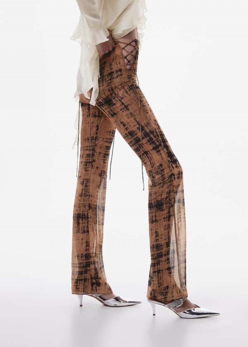 Mango Semi-transparent Printed Pants | MNG-24387