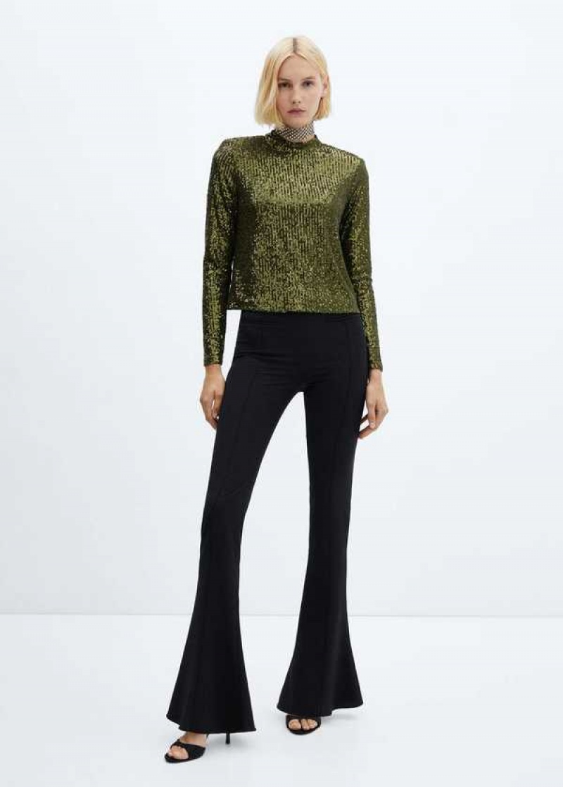 Mango Sequined Turtleneck T-shirt | MNG-24981