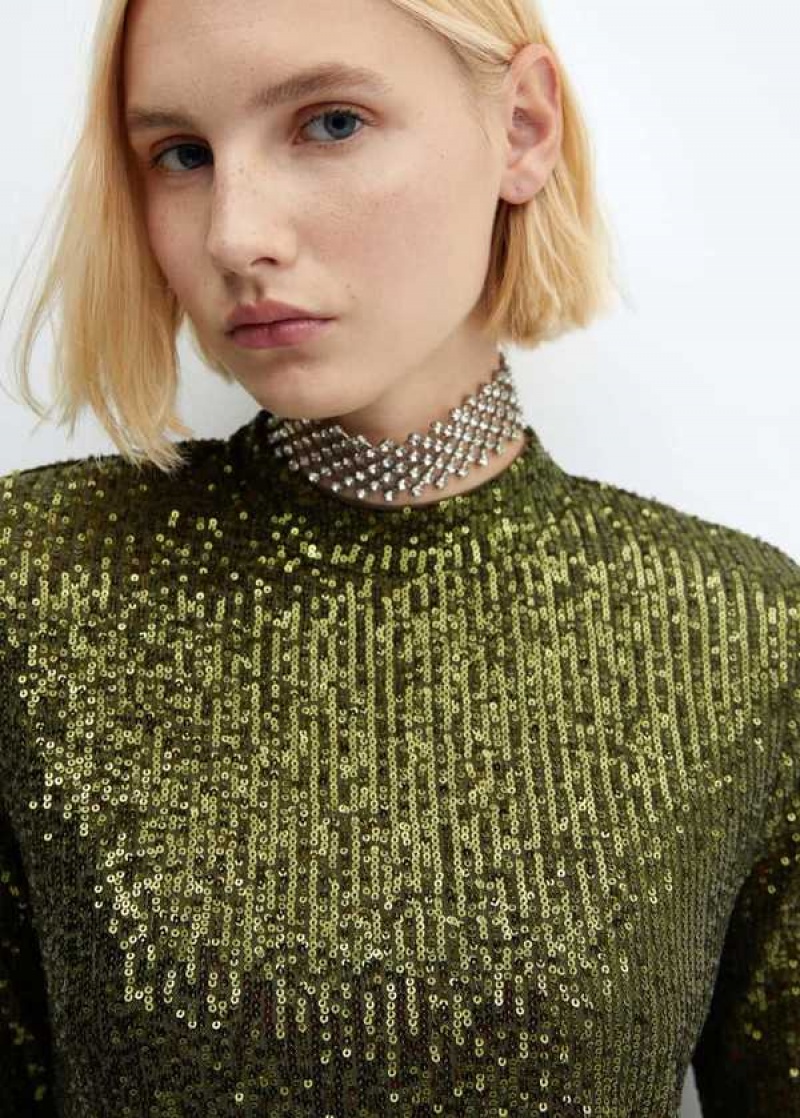 Mango Sequined Turtleneck T-shirt | MNG-24981