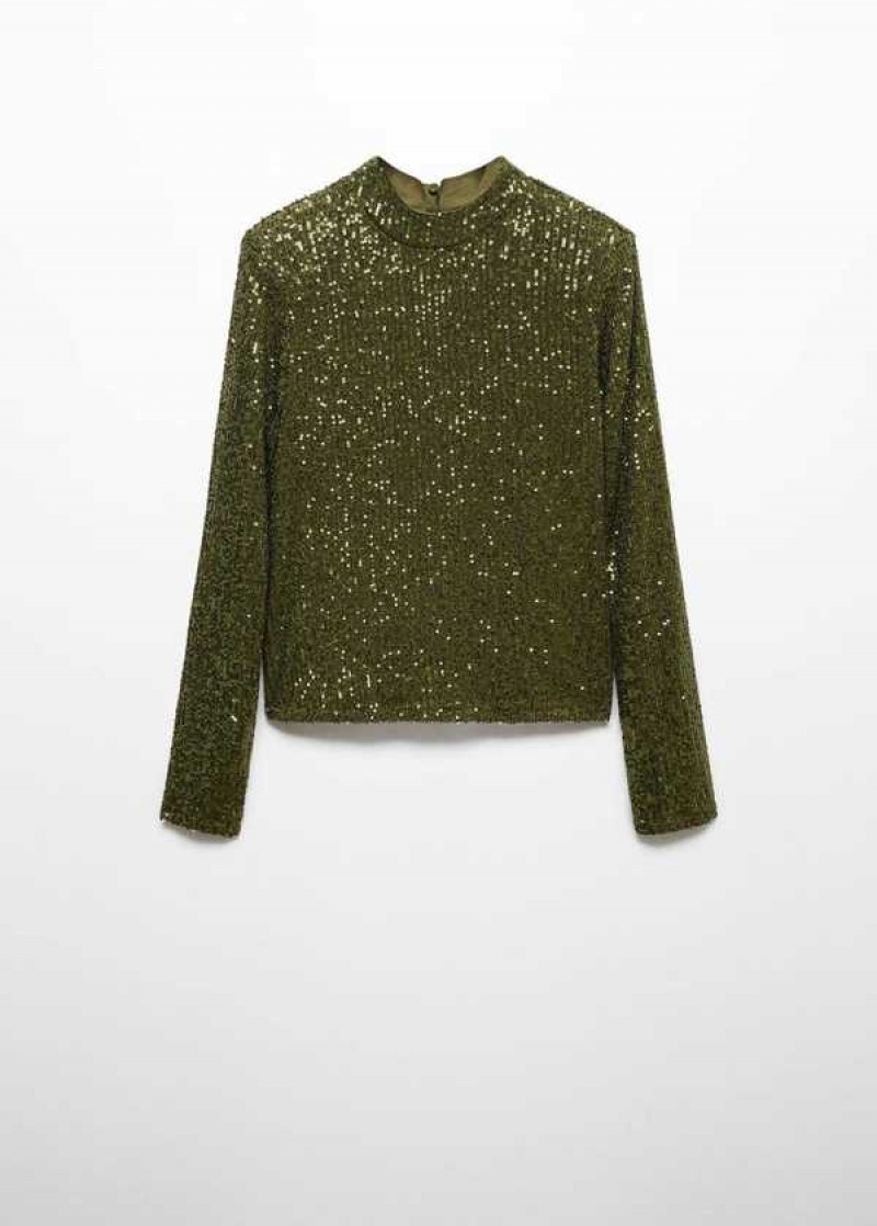 Mango Sequined Turtleneck T-shirt | MNG-24981